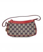GUCCIグッチ）の古着「ハンドポーチ」｜レッド×グレー