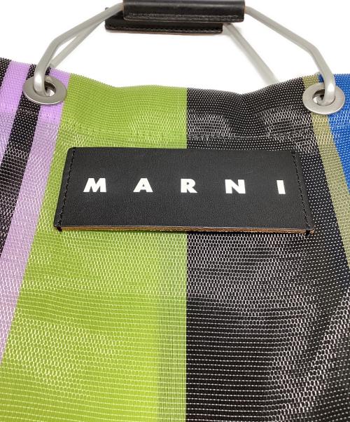 MARNI（マルニ）MARNI (マルニ) フラワーカフェストライプバッグ グリーン×パープルの古着・服飾アイテム