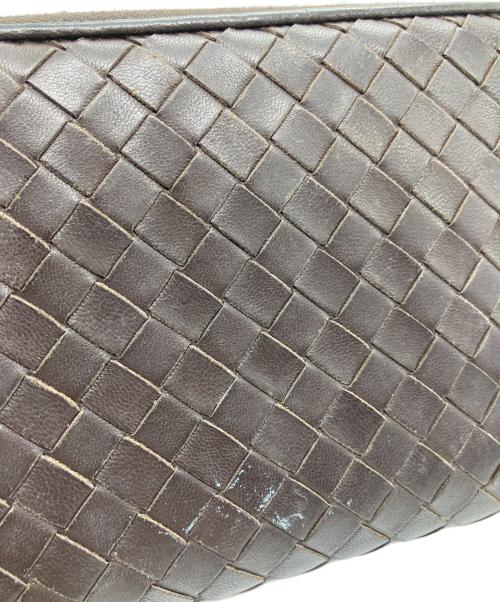 BOTTEGA VENETA（ボッテガベネタ）BOTTEGA VENETA (ボッテガベネタ) イントレチャート ラウンドファスナー長財布 ダークブラウンの古着・服飾アイテム