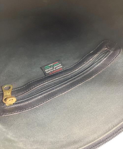 IL BISONTE（イル ビゾンテ）IL BISONTE (イル ビゾンテ) レザーショルダーバッグ ブラックの古着・服飾アイテム