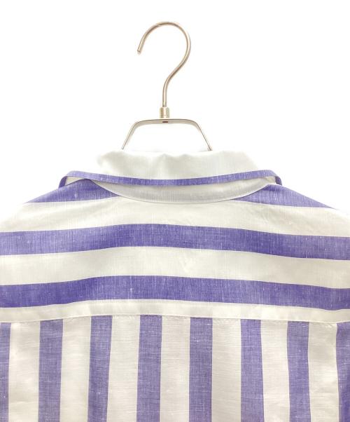 GUILTY PARTIES（ギルティーパーティーズ）GUILTY PARTIES (ギルティーパーティーズ) リネン混オープンカラーシャツ ホワイト×ブルー サイズ:Mの古着・服飾アイテム