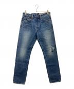 KAPITALキャピタル）の古着「14ozデニム 5P モンキーCISCO インディゴ パンツ」｜インディゴ