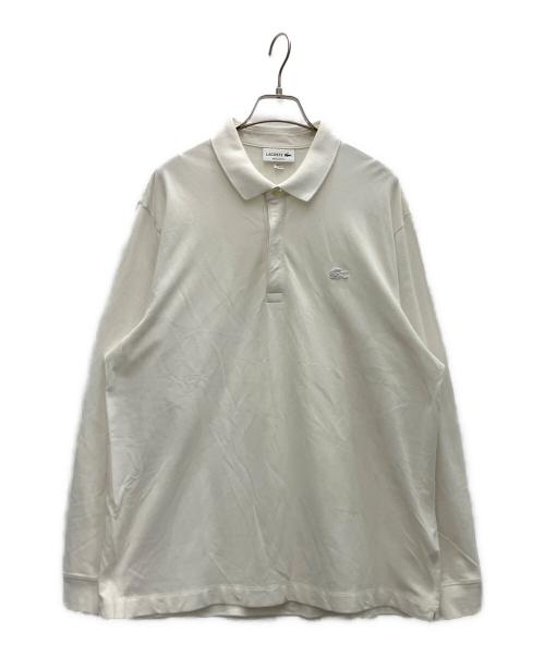 LACOSTE（ラコステ）LACOSTE (ラコステ) 比翼フロントロングスリーブポロシャツ ホワイト サイズ:XXLの古着・服飾アイテム