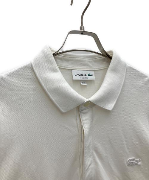 LACOSTE（ラコステ）LACOSTE (ラコステ) 比翼フロントロングスリーブポロシャツ ホワイト サイズ:XXLの古着・服飾アイテム