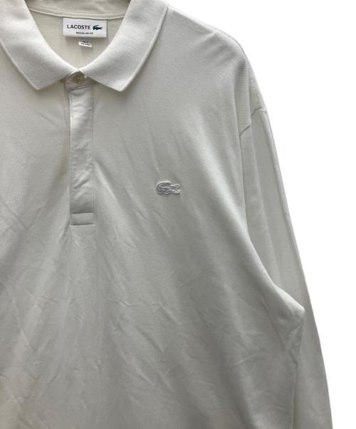 LACOSTE（ラコステ）LACOSTE (ラコステ) 比翼フロントロングスリーブポロシャツ ホワイト サイズ:XXLの古着・服飾アイテム