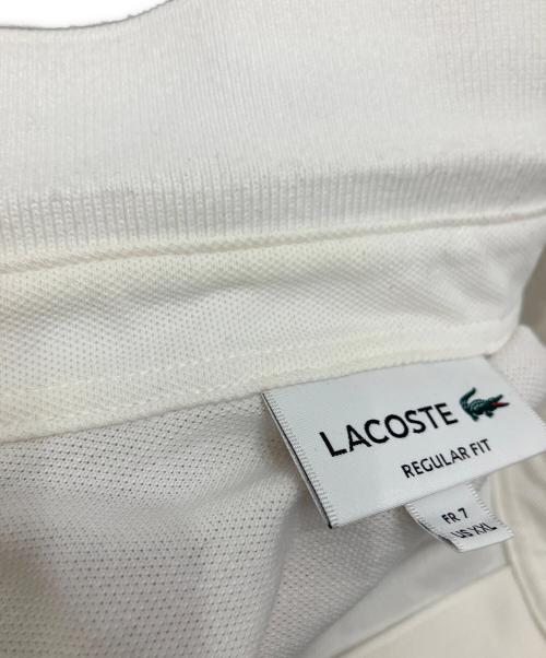 LACOSTE（ラコステ）LACOSTE (ラコステ) 比翼フロントロングスリーブポロシャツ ホワイト サイズ:XXLの古着・服飾アイテム