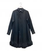 noir kei ninomiyaノワール ケイ ニノミヤ）の古着「フリル長袖ワンピース」｜ブラック