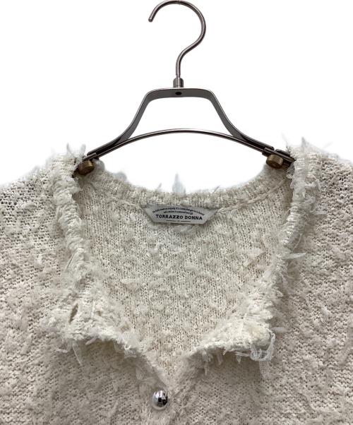 TORRAZZO DONNA（トラッゾドンナ）TORRAZZO DONNA (トラッゾドンナ) ファンシーヤーンコンパクトジャケット アイボリー サイズ:SIZE Freeの古着・服飾アイテム