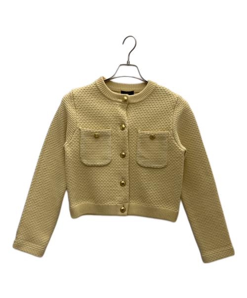 anuans（アニュアンス）anuans (アニュアンス) ノーカラーニットジャケット ベージュ サイズ:S 未使用品の古着・服飾アイテム