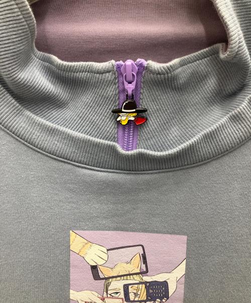 Left Alone（レフトアローン）Left Alone (レフトアローン) スウェット グレー×パープル サイズ:Lの古着・服飾アイテム
