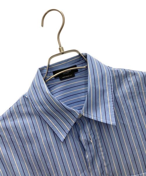 VERSACE（ヴェルサーチェ）VERSACE (ヴェルサーチェ) メデューサミュージックストライプロゴ長袖シャツ スカイブルー サイズ:44の古着・服飾アイテム