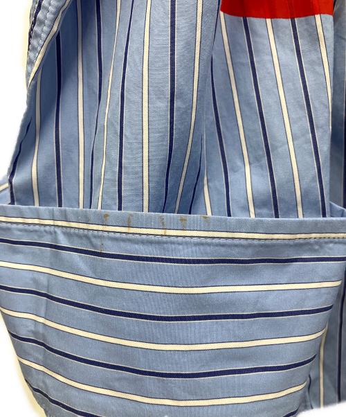 VERSACE（ヴェルサーチェ）VERSACE (ヴェルサーチェ) メデューサミュージックストライプロゴ長袖シャツ スカイブルー サイズ:44の古着・服飾アイテム