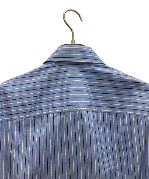 VERSACE（ヴェルサーチェ）VERSACE (ヴェルサーチェ) メデューサミュージックストライプロゴ長袖シャツ スカイブルー サイズ:44の古着・服飾アイテム