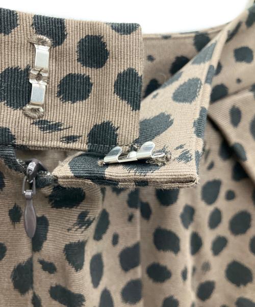 VERMEIL par iena（ヴェルメイユ パー イエナ）VERMEIL par iena (ヴェルメイユ パー イエナ) レオパード プリントタックフレアスカート ロング ブラウン×ブラック サイズ:SIZE36の古着・服飾アイテム