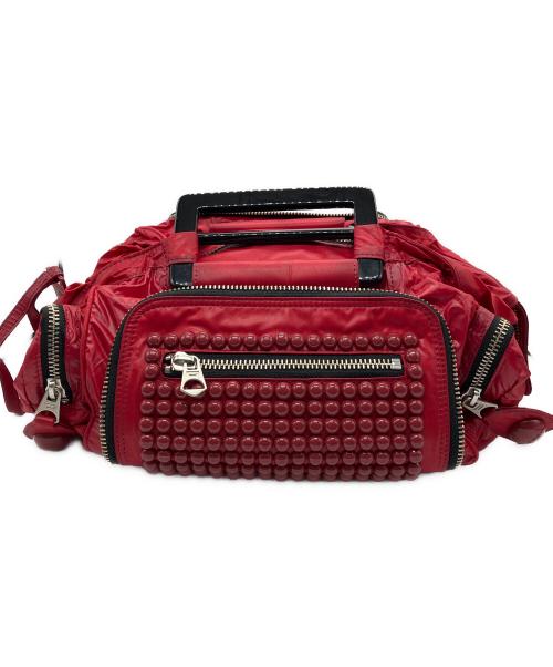 DIESEL（ディーゼル）DIESEL (ディーゼル) ハンドバッグ レッド×ブラックの古着・服飾アイテム