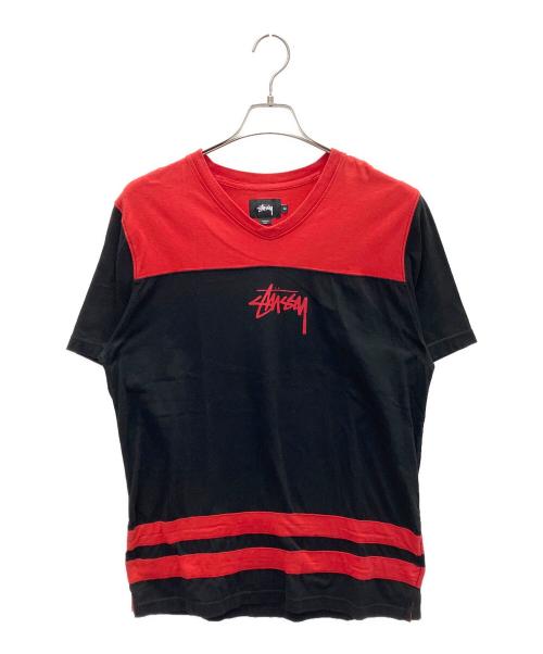 stussy（ステューシー）stussy (ステューシー) 半袖Tシャツ レッド×ブラック サイズ:Mの古着・服飾アイテム