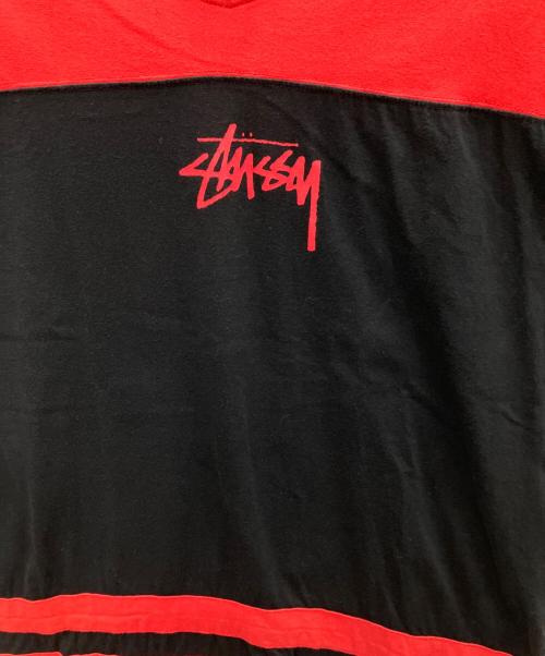 stussy（ステューシー）stussy (ステューシー) 半袖Tシャツ レッド×ブラック サイズ:Mの古着・服飾アイテム