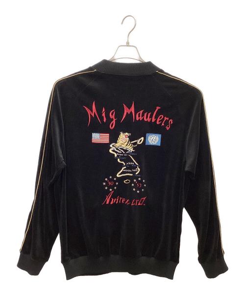 AVIREX（アヴィレックス）AVIREX (アヴィレックス) VELOUR RETRO JACKET MIG MAULERS ブラック サイズ:XLの古着・服飾アイテム