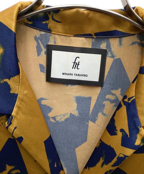 MIHARA YASUHIRO（ミハラヤスヒロ）MIHARA YASUHIRO (ミハラヤスヒロ) Stone Print Shirt ブラウン×ブルー サイズ:44の古着・服飾アイテム