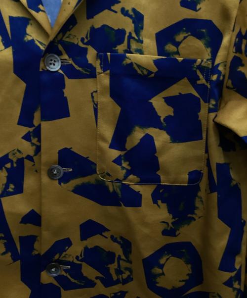 MIHARA YASUHIRO（ミハラヤスヒロ）MIHARA YASUHIRO (ミハラヤスヒロ) Stone Print Shirt ブラウン×ブルー サイズ:44の古着・服飾アイテム