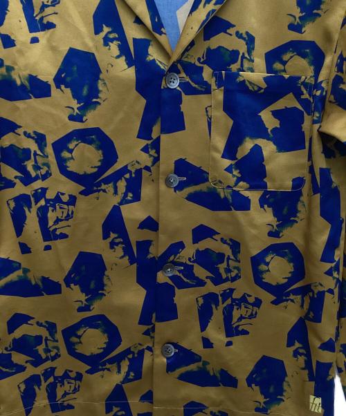 MIHARA YASUHIRO（ミハラヤスヒロ）MIHARA YASUHIRO (ミハラヤスヒロ) Stone Print Shirt ブラウン×ブルー サイズ:44の古着・服飾アイテム
