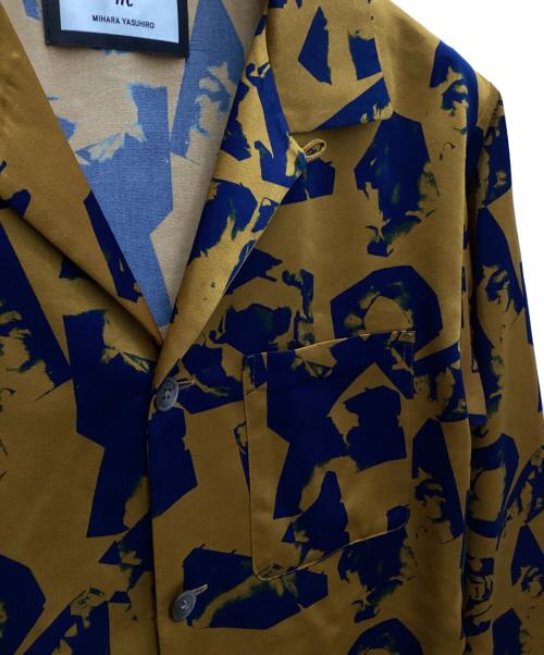 MIHARA YASUHIRO（ミハラヤスヒロ）MIHARA YASUHIRO (ミハラヤスヒロ) Stone Print Shirt ブラウン×ブルー サイズ:44の古着・服飾アイテム
