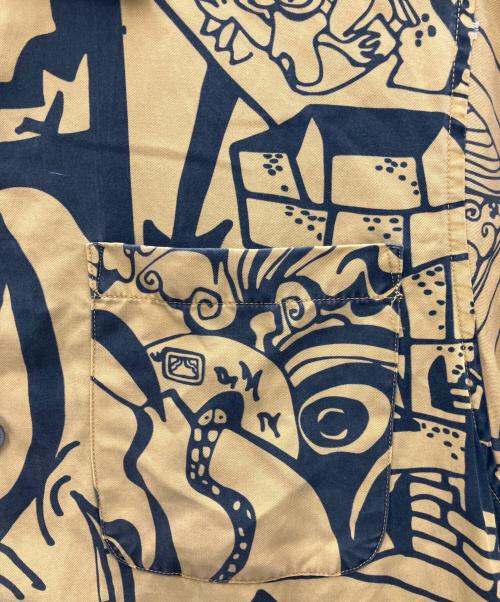 POLAR SKATE CO.（ポーラースケートカンパニー）POLAR SKATE CO. (ポーラースケートカンパニー) 半袖シャツ イエロー×グレー サイズ:Mの古着・服飾アイテム