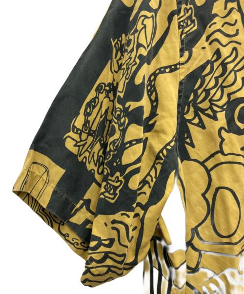 POLAR SKATE CO.（ポーラースケートカンパニー）POLAR SKATE CO. (ポーラースケートカンパニー) 半袖シャツ イエロー×グレー サイズ:Mの古着・服飾アイテム