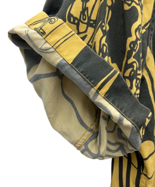 POLAR SKATE CO.（ポーラースケートカンパニー）POLAR SKATE CO. (ポーラースケートカンパニー) 半袖シャツ イエロー×グレー サイズ:Mの古着・服飾アイテム