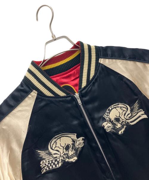 VANSON（バンソン）VANSON (バンソン) リバーシブルスカジャン ホワイト×ブラック×レッド サイズ:Lの古着・服飾アイテム