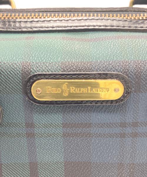 POLO RALPH LAUREN（ポロ・ラルフローレン）POLO RALPH LAUREN (ポロ・ラルフローレン) ミニボストンバッグ ネイビー×グリーンの古着・服飾アイテム