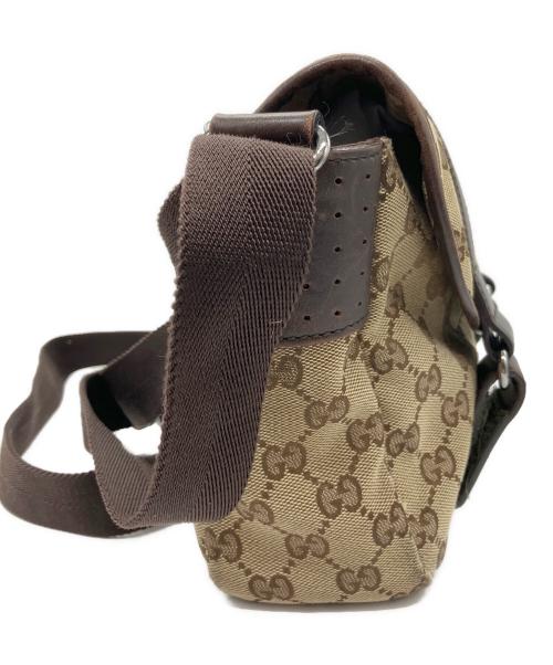 GUCCI（グッチ）GUCCI (グッチ) GGキャンバス ショルダーバッグ ブラウンの古着・服飾アイテム