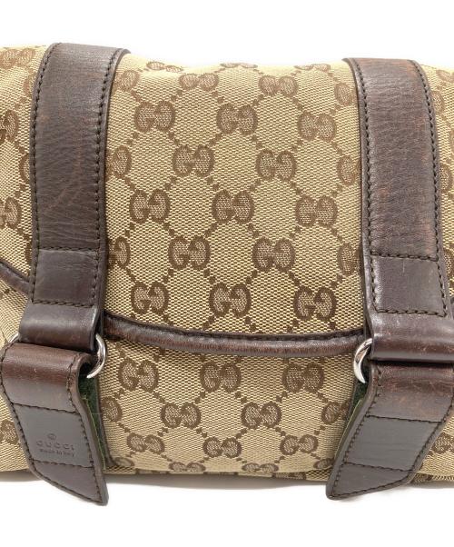GUCCI（グッチ）GUCCI (グッチ) GGキャンバス ショルダーバッグ ブラウンの古着・服飾アイテム