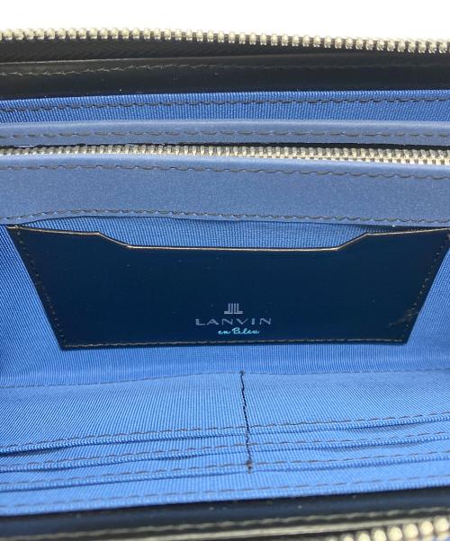 LANVIN en Bleu（ランバンオンブルー）LANVIN en Bleu (ランバンオンブルー) ラウンドファスナー長財布 ブルー×ブラックの古着・服飾アイテム