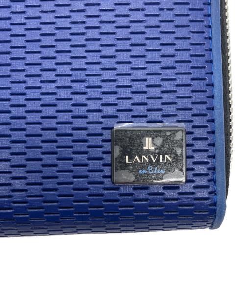 LANVIN en Bleu（ランバンオンブルー）LANVIN en Bleu (ランバンオンブルー) ラウンドファスナー長財布 ブルー×ブラックの古着・服飾アイテム