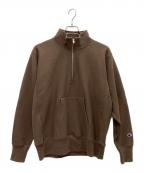 Championチャンピオン）の古着「ハーフジップスウェット」｜ブラウン