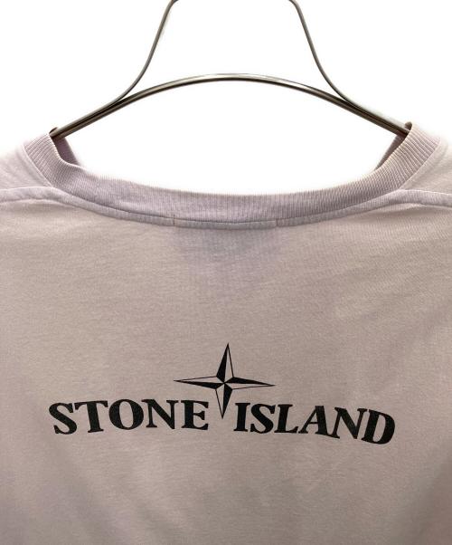 STONE ISLAND（ストーンアイランド）STONE ISLAND (ストーンアイランド) INSTITUTIONAL プリント クルーネック Tシャツ ピンク サイズ:Lの古着・服飾アイテム