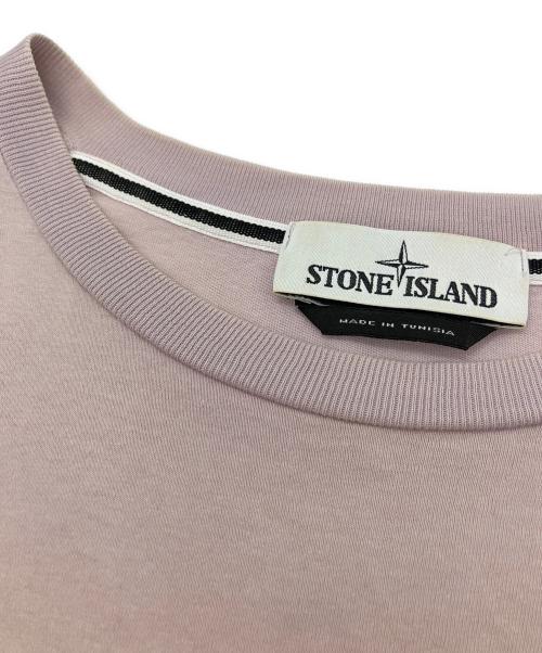 STONE ISLAND（ストーンアイランド）STONE ISLAND (ストーンアイランド) INSTITUTIONAL プリント クルーネック Tシャツ ピンク サイズ:Lの古着・服飾アイテム