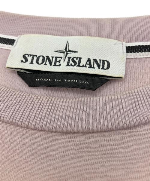 STONE ISLAND（ストーンアイランド）STONE ISLAND (ストーンアイランド) INSTITUTIONAL プリント クルーネック Tシャツ ピンク サイズ:Lの古着・服飾アイテム