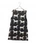 中古・古着 marimekko (マリメッコ) ノースリーブ・キャミソールワンピース ブラック×ホワイト サイズ:38：7000円