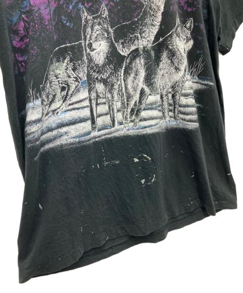 FRUIT OF THE LOOM（フルーツオブザルーム）FRUIT OF THE LOOM (フルーツオブザルーム) プリントTシャツ ブラック×パープル サイズ:XXLの古着・服飾アイテム