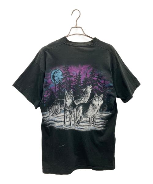 FRUIT OF THE LOOM（フルーツオブザルーム）FRUIT OF THE LOOM (フルーツオブザルーム) プリントTシャツ ブラック×パープル サイズ:XXLの古着・服飾アイテム