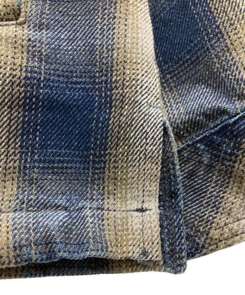 The Duffer of ST.George（ザ ダファーオブセントジョージ）The DUFFER of ST.GEORGE (ザ ダファーオブセントジョージ) オンブレ―チェックシャツブルゾン ネイビー×グレー サイズ:SIZEL 未使用品の古着・服飾アイテム