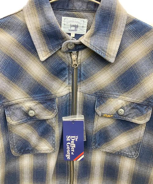 The Duffer of ST.George（ザ ダファーオブセントジョージ）The DUFFER of ST.GEORGE (ザ ダファーオブセントジョージ) オンブレ―チェックシャツブルゾン ネイビー×グレー サイズ:SIZEL 未使用品の古着・服飾アイテム