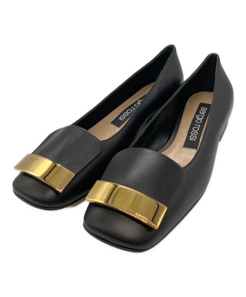 sergio rossi（セルジオロッシ）sergio rossi (セルジオロッシ) フラットパンプス ブラック サイズ:38の古着・服飾アイテム