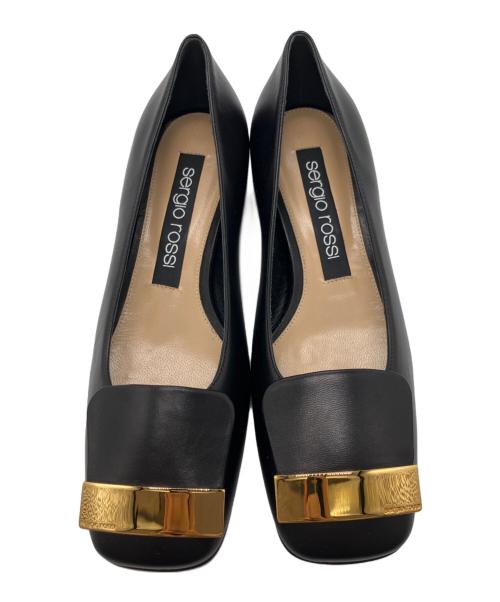 sergio rossi（セルジオロッシ）sergio rossi (セルジオロッシ) フラットパンプス ブラック サイズ:38の古着・服飾アイテム