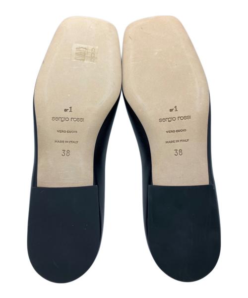 sergio rossi（セルジオロッシ）sergio rossi (セルジオロッシ) フラットパンプス ブラック サイズ:38の古着・服飾アイテム