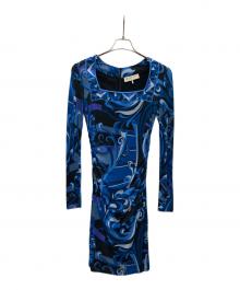 Emilio Pucci（エミリオ プッチ）の古着「長袖ワンピース」｜ブルー
