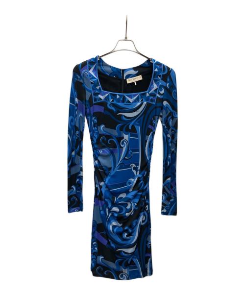 Emilio Pucci（エミリオ プッチ）Emilio Pucci (エミリオ プッチ) 長袖ワンピース ブルー サイズ:SIZE38の古着・服飾アイテム