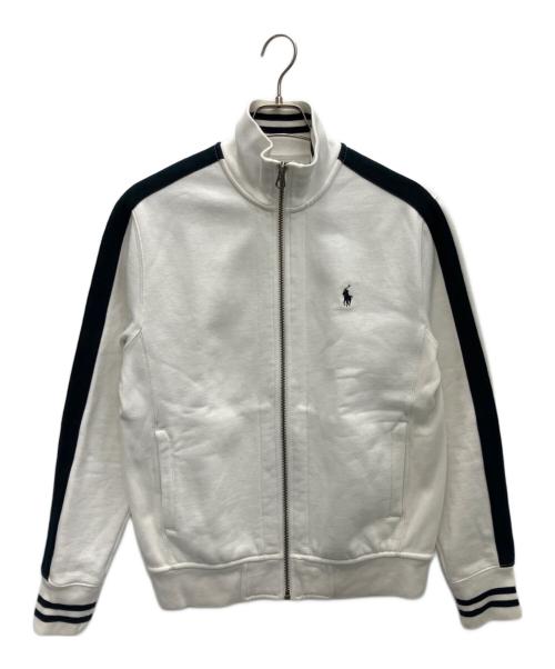POLO RALPH LAUREN（ポロ・ラルフローレン）POLO RALPH LAUREN (ポロ・ラルフローレン) ワンポイント刺繍トラックジャケット ホワイト×ブラック サイズ:Sの古着・服飾アイテム